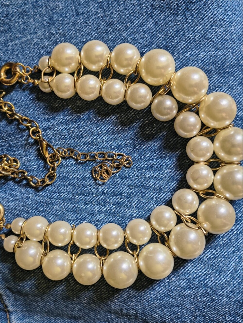 Double Gumball Faux Pearl Necklace